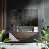 Rectangulars Brushed Aluminum Dibond Wall Art.